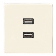 Розетка USB-удлинитель 2 местная Jung LS Слоновая кость механизм+накладка (бежевый)