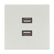 Розетка USB-удлинитель 2 местная Jung LS Светло-серый механизм+накладка