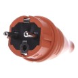 ABL Вилка с/з, резиновая, IP44, 16A, 2P+E, 250V, для кабеля сечением 1,5 мм2 (оранжевый) 