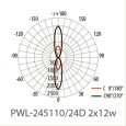 Светильник светодиодный фасадный PWL - 245110/24D 2x9W 6500K BL 230V Jazzway 