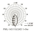 Светильник светодиодный фасадный PWL-145110/24D 1x9W 6500K BL 230V Jazzway 