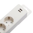 Удлинитель Schneider Electric 5 розеток 2К+З, кабель 3м, 2 USB, белый 