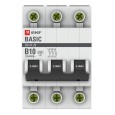 Автоматический выключатель 3P 10А (B) 4,5кА ВА 47-29 EKF Basic (автомат) 