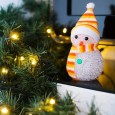 Фигура светодиодная Снеговик 7LED RGB 17см Питание от 3 AG13 (батарейки в комплекте) 