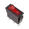 Выключатель клавишный 250V 15А (3с) ON-OFF красный  с подсветкой блистер REXANT 