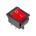 Выключатель клавишный 250V 16А (4с) ON-OFF красный  с подсветкой блистер REXANT 