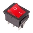 Выключатель клавишный 250V 15А (6с) ON-ON красный  с подсветкой блистер REXANT 