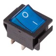 Выключатель клавишный 250V 16А (4с) ON-OFF синий  с подсветкой блистер REXANT 