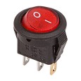 Выключатель клавишный круглый 250V 3А (3с) ON-OFF красный  с подсветкой  Micro блистер REXANT 