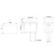 Выключатель клавишный 250V 3А (2с) ON-OFF красный  Micro  REXANT 