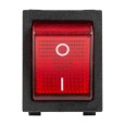 Выключатель клавишный 250 V 30 А (4с) ON-OFF красный с подсветкой  REXANT 