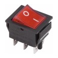 Выключатель клавишный 250V 15А (6с) ON-ON красный  с подсветкой 1шт. в пакете REXANT 