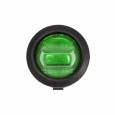 Выключатель клавишный круглый 12V 16А (3с) ON-OFF зеленый  с подсветкой  REXANT 