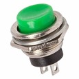Выключатель-кнопка  металл 220V 2А (2с) (ON)-OFF  d16.2  зеленая блистер REXANT 