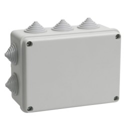 Коробка КМ41242 распаячная для открытой проводки 150х110х70 мм IP55 (10 гермовводов) ИЭК 