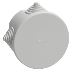 Коробка КМ41237 распаячная для открытой проводки d75х40мм IP44 (4 гермоввода) ИЭК 