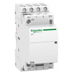 Модульный контактор iCT Acti 9 Schneider Electric 25A 4 полюса 2НО+2НЗ 220В/240В АС 50ГЦ 2 модуль 