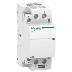 Модульный контактор iCT Acti 9 Schneider Electric 40A 2 полюса 2НО  220В/240В АС 50ГЦ 2 модуль 