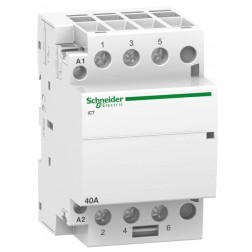 Модульный контактор iCT Acti 9 Schneider Electric 40A 3 полюса 3НО  220В/240В АС 50ГЦ 3 модуль 