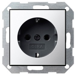 Розетка с/з Gira System 55 Хром/Черный 