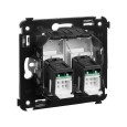 Компьютерная розетка RJ-45 в стену кат.5e двойная DKC Avanti, закаленная сталь 