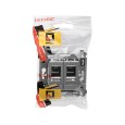 Компьютерная розетка RJ-45 в стену кат.5e двойная DKC Avanti, закаленная сталь 
