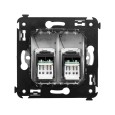 Компьютерная розетка RJ-45 в стену кат.5e двойная DKC Avanti, закаленная сталь 