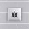 Компьютерная розетка RJ-45 в стену кат.5e двойная DKC Avanti, закаленная сталь 