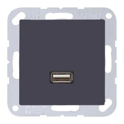 Розетка USB-удлинитель 1 местная Jung A Антрацит механизм+накладка 