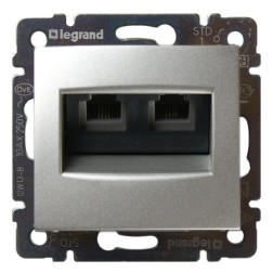 Розетка телефонная Legrand Valena 2хRJ11 алюминий 