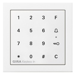 Цифровой кодовый замок Gira F100 глянцевый белый 