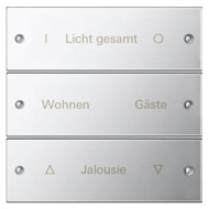 Набор клавиш 3-местный , с возможностью нанесения надписей Gira KNX/EIB System 55 Хром