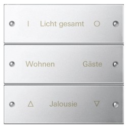 Набор клавиш 3-местный , с возможностью нанесения надписей Gira KNX/EIB System 55 Хром 