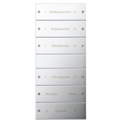 Набор клавиш 6-местный (3+3), с возможностью нанесения надписей Gira KNX/EIB System 55 Хром 