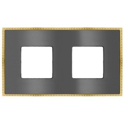 Рамка 2-ная Fede Belle Epoque Metal, graphite+bright gold 