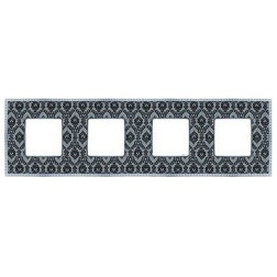 Рамка 4-ная Fede Belle Epoque Tapestry, decornoir-bright chrome 