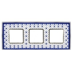Рамка 3-ная Fede Belle Epoque Porcelain, blue lys-bright chrome 