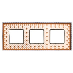 Рамка 3-ная Fede Belle Epoque Porcelain, brown lys-bright chrome 