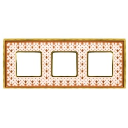 Рамка 3-ная Fede Belle Epoque Porcelain, brown lys-bright gold 