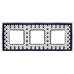 Рамка 3-ная Fede Belle Epoque Porcelain, black lys-bright chrome 