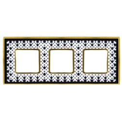 Рамка 3-ная Fede Belle Epoque Porcelain, black lys-bright gold 