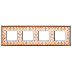 Рамка 4-ная Fede Belle Epoque Porcelain, brown lys-bright chrome 
