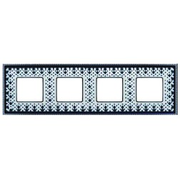 Рамка 4-ная Fede Belle Epoque Porcelain, black lys-bright chrome 