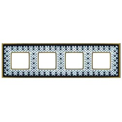 Рамка 4-ная Fede Belle Epoque Porcelain, black lys-bright gold 