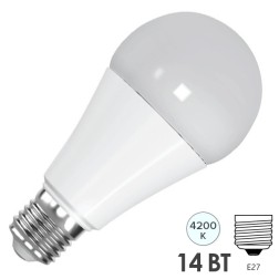 Лампа светодиодная FL-LED-A60 14W 4200К 1360lm 220V E27 белый свет 