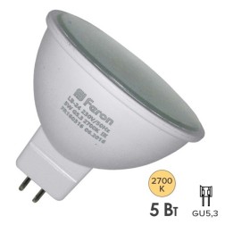 Лампа светодиодная Feron MR16 LB-24 5W 2700K 220V GU5.3 410Lm теплый свет 