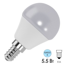 Лампа светодиодная шарик FL-LED GL45 5,5W 6400К 220V E14 45х80 510Лм холодный свет 