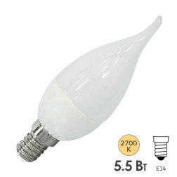 Лампа светодиодная свеча на ветру FL-LED CA37 5,5W 2700К 220V E14 37х113 510Лм теплый свет 