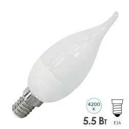 Лампа светодиодная свеча на ветру FL-LED CA37 5,5W 4200К 220V E14 37х113 510Лм белый свет 