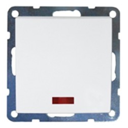 Выключатель 1-кл., c индикатором (схема 1L) 16 A, 250 B Экопласт LK60, белый 